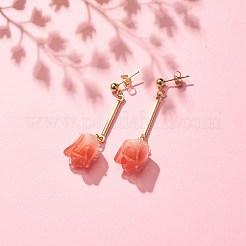 Acrylic 3D Flower Dangle Stud Earrings&nbsp;EJEW-JE04935