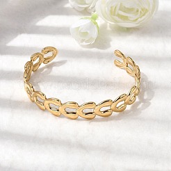 304 Stainless Steel Cuff Bracelets for Women&nbsp;BJEW-C136-01G