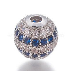 Brass Cubic Zirconia Beads&nbsp;ZIRC-O029-15B-P