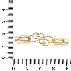 Flower Rack Plating Brass Fold Over Clasps&nbsp;KK-S508-21G