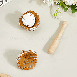 CutHollow 2Pcs PU Leather Baseball Glove & 2Pcs Baseball & 2Pcs Wooden Baseball Bat Sets&nbsp;DJEW-CL0001-01