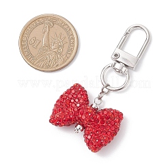 Bowknot Polymer Clay Rhinestone Pendants Decorations&nbsp;HJEW-JM04197-02