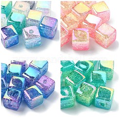 10Pcs Gradient Color & UV Plating Transparent Acrylic Beads&nbsp;OACR-YW0002-25B
