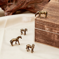 4Pcs 4 Styles Alloy Horse Display Decoration&nbsp;DJEW-FH0011-58
