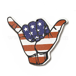 American Flag Theme Single Face Printed Aspen Wood Gesture Big Pendants&nbsp;WOOD-G014-17