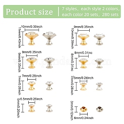 280 Sets 14 Style Iron & Brass Double Cap Rivets&nbsp;KK-FG0001-11
