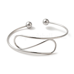 Non-Tarnish Curve Open Cuff Bangles for Women&nbsp;BJEW-Z071-03P