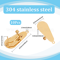 10Pcs 304 Stainless Steel Stud Earring Findings&nbsp;STAS-SP0001-88B-G
