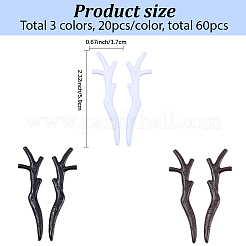 30 Pairs 3 Colors Plastic Snowman Hand Branch Antler&nbsp;AJEW-GF0012-64A
