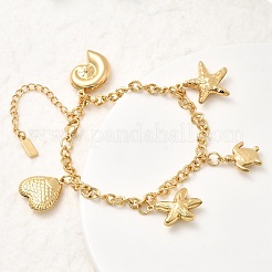 304 Stainless Steel Charm Bracelets&nbsp;BJEW-P368-07A-G