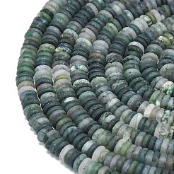 Frosted Natural Moss Agate Beads Strands&nbsp;G-K389-C37-01