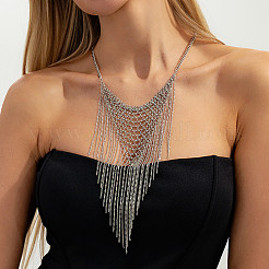 Iron Mesh Tassel Bib Necklaces for Women&nbsp;FS-WGB956F-02