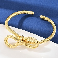 Twisted Brass Cuff Bangles&nbsp;BJEW-C112-07G
