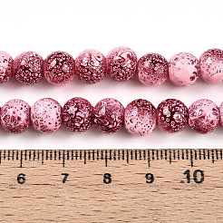 Transparent Baking Paint Glass Beads Strands&nbsp;X-DGLA-N009-8mm-03