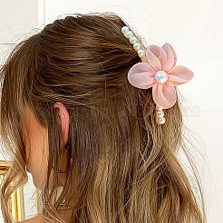 3Pcs 3 Colors PS Plastic & Polyester & Iron Claw Hair Clips for Women Girls Thick Hair&nbsp;PHAR-GO0001-04