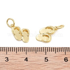 Flip Flops Rack Plating Brass Charms&nbsp;KK-G512-18G