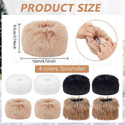 4 Pairs 4 Colors Imitation Rabbit Fur Wrist Cuffs&nbsp;AJEW-BC0010-80
