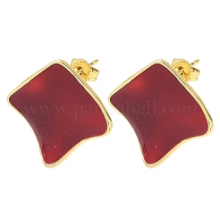 Brass Enamel Stud Earrings for Women&nbsp;KK-CBA760A-07G-05