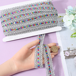 15 Yards Polyester Braided Lace Ribbon&nbsp;OCOR-WH0046-37B