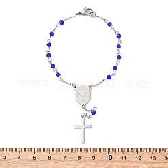 Glass Beads Rosary Bracelets&nbsp;BJEW-A032-04P-03