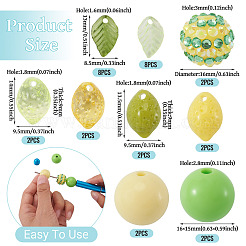 30Pcs 9 Styles Baking Paint Opaque & Transparent Acrylic Beads&nbsp;SACR-TA0001-64