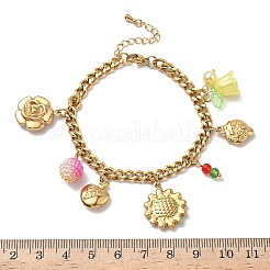 304 Stainless Steel Acrylic Charm Bracelets&nbsp;BJEW-G761-02G