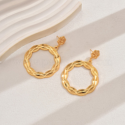 Exaggerated Textured Ring Alloy Dangle Stud Earrings&nbsp;MG7106