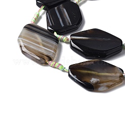Natural Banded Agate/Striped Agate Beads Strands&nbsp;G-G196-A02-02