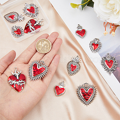 12Pcs 6 Style Alloy Enamel Pendants&nbsp;FIND-DC0005-26