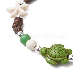 Dyed Synthetic Turquoise Turtle Anklets&nbsp;AJEW-AN00633