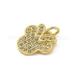 Rack Plating Brass Pave Cubic Zirconia Pendants&nbsp;KK-U029-27G