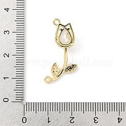 Brass Micro Pave Clear Cubic Zirconia Pendants&nbsp;KK-B141-02G
