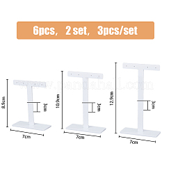 3Pcs 3 Sizes Acrylic T Bar Earring Display Stands&nbsp;EDIS-WH0029-35