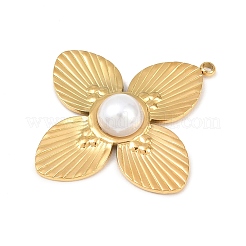 304 Stainless Steel & ABS Plastic Imitation Pearl Pendants&nbsp;STAS-Z185-04G-02