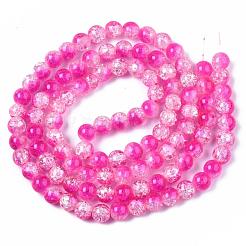 Baking Paint Crackle Glass Bead Strands&nbsp;CCG-S001-8mm-09