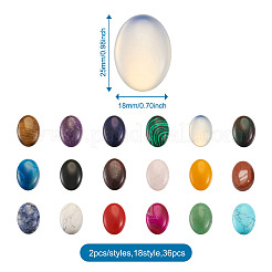 36Pcs 18 Style Natural & Synthetic Gemstone Cabochons&nbsp;G-FW0001-07