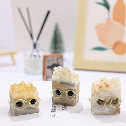 Natural Druzy Quartz Crystal Hedgehog Figurines&nbsp;PW-WG26886-01