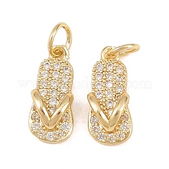 Brass Micro Pave Clear Cubic Zirconia Charms&nbsp;ZIRC-G153-28G