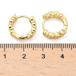 Heart Brass Micro Pave Clear Cubic Zirconia Hoop Earrings&nbsp;EJEW-Z102-25G