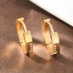 304 Stainless Steel Clear Cubic Zirconia Hoop Earrings&nbsp;EJEW-L307-12G-01