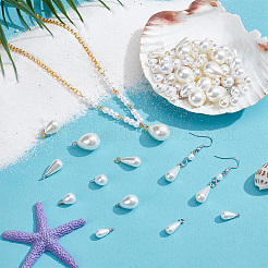 64Pcs 16 Styles ABS Plastic Imitation Pearl Pendants&nbsp;FIND-PH0027-70