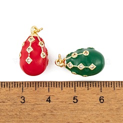 Brass Micro Pave Cubic Zirconia Pendants&nbsp;KK-E112-14G