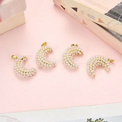 5Pcs Brass & ABS Plastic Imitation Pearl Pendants&nbsp;KK-SZ0003-15A