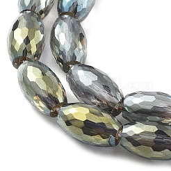 Electroplate Transparent Glass Beads Strands&nbsp;EGLA-M032-02A-PL01