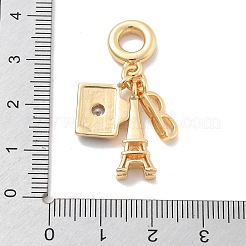 Brass Black Enamel European Dangle Charms&nbsp;KK-M305-19G-01