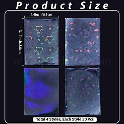 200Pcs 4 Styles Laser Transparent Plastic Packaging Bags&nbsp;ABAG-DJ0001-27