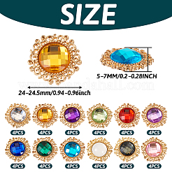 48Pcs 12 Colors Glass Cabochons&nbsp;GLAA-TA0001-52