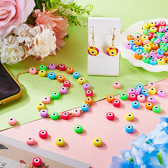140Pcs 7 Colors Opaque Printed Acrylic Beads&nbsp;OACR-TA0003-31