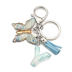 26Pcs Transparent Epoxy Resin & Transparent Acrylic & Faux Suede Tassel Keychain&nbsp;KEYC-JKC01202-25