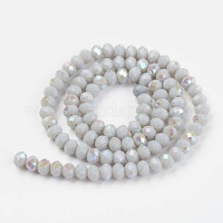 Electroplate Opaque Solid Color Glass Beads Strands&nbsp;EGLA-A034-P6mm-L